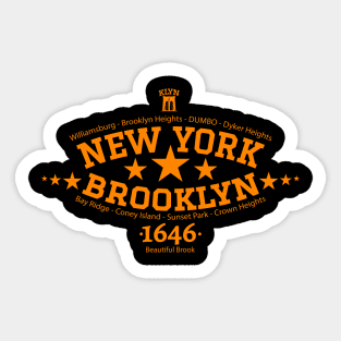 New York Brooklyn, Brooklyn Schriftzug, Brooklyn college style Logo Sticker